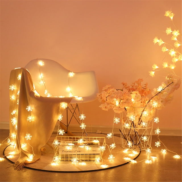 hengsof Snowflake String Lights, 3M 20 LED Fairy String Lights for Christmas Party Home Indoor Outdoor Decoration