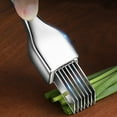 thumbnail image 5 of Stainless Steel Scallion Cutter, Herb Slicing Tool with Precision Blades, Dishwasher Safe Vegetable Shredder, Compact Kitchen Gadget, 5 of 7