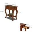 thumbnail image 3 of Leick Home 9018-BR One Drawer French Cabriole Leg Side Table with Shelf, Brown Cherry, 3 of 14