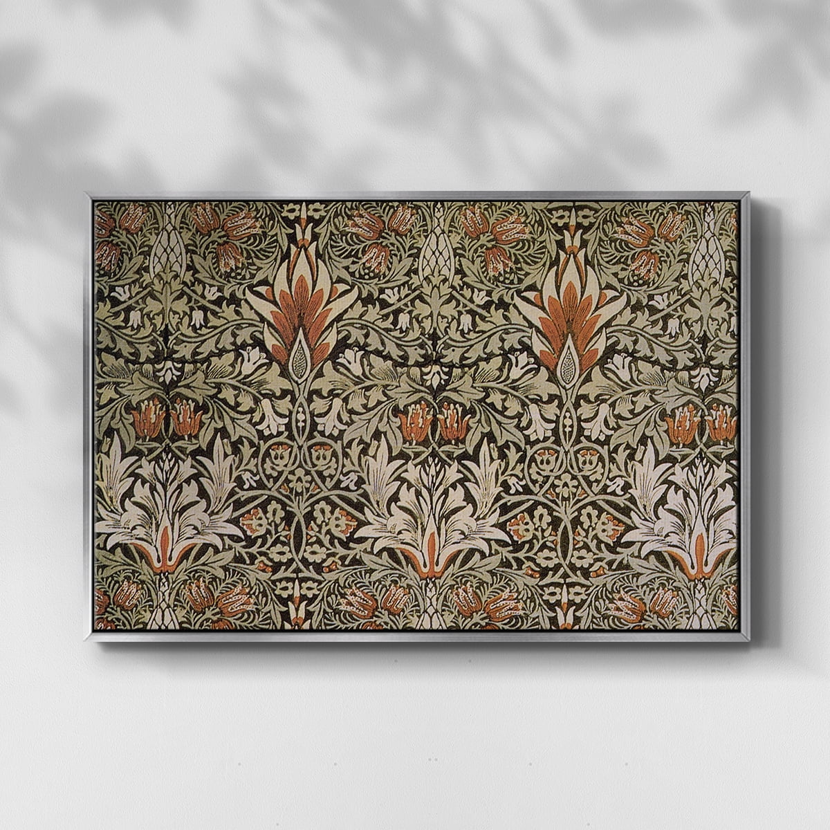 Vintage Abstract Print-LVI Framed in Silver Wood Gallery Wrapped Canvas 17 in. x 25 in.