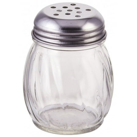 

Winco G-107 Glass Cheese Shaker with Perforated Top 6 oz. - 1 doz