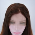 thumbnail image 4 of Unique Bargains Lace Front Wigs for Women 16" Brown Gradient Medium Long Straight Bob with Wig Cap, 4 of 8