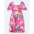 thumbnail image 5 of Free Assembly Women's and Women's Plus Puff Sleeve Peasant Mini Dress, Sizes XS to 4X, 5 of 5