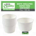 thumbnail image 3 of EcoQuality [75 Count] 12 oz Disposable White Paper Soup Containers - Half Pint Ice Cream Containers, Frozen Yogurt Cups, Restaurant, Microwavable, Take Out, to Go Deli Containers, Recyclable, 3 of 9