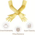 thumbnail image 4 of Long Opera Party 20s Satin Gloves Stretchy Adult Size Elbow Length,Gold, 4 of 4