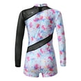 thumbnail image 2 of YEAHDOR Girls Long Sleeve Gymnastics Jumpsuit Colorful Prints Biketard Dancewear Colorful Blue 10, 2 of 7