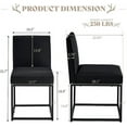 thumbnail image 3 of Merluxy Mid Century Linen Dining Chairs Set of 6, Modern Upholstered Dinner Chairs with Metal Frame for Restaurant, Dining Room, Kitchen, Black Padded Chairs, 3 of 7