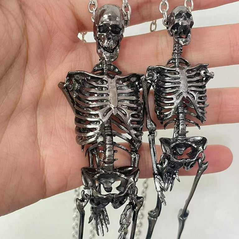 Vivienne Westwood skull skeleton necklace 70cm silver No BOX