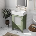 thumbnail image 4 of ENSHUI 20-Inch Green Bathroom Vanity with Ceramic Sink and Compact Storage, 4 of 13