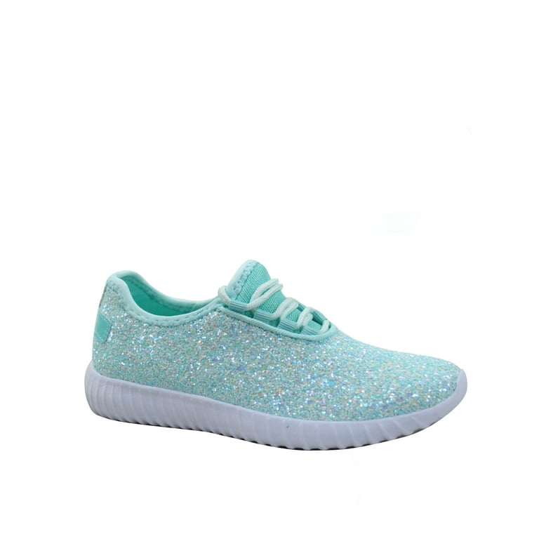 Women's Glitter Rainbow Canvas Shoes, Round Toe Lace Up Flat Skate Shoes,  Casual Low Top Sneakers