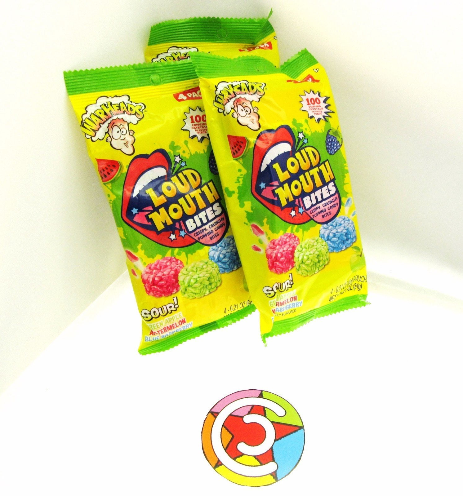 Warheads Sour Popping Candy  LOUD MOUTH BITES  Lot of 3