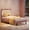 Pink without Drawer, variant on Twin Velvet LED Bed Frame, Princess Platform Bed with Cute Cat Headboard, Sturdy Wood Slat Support, Pink without Drawer, Bed Frame