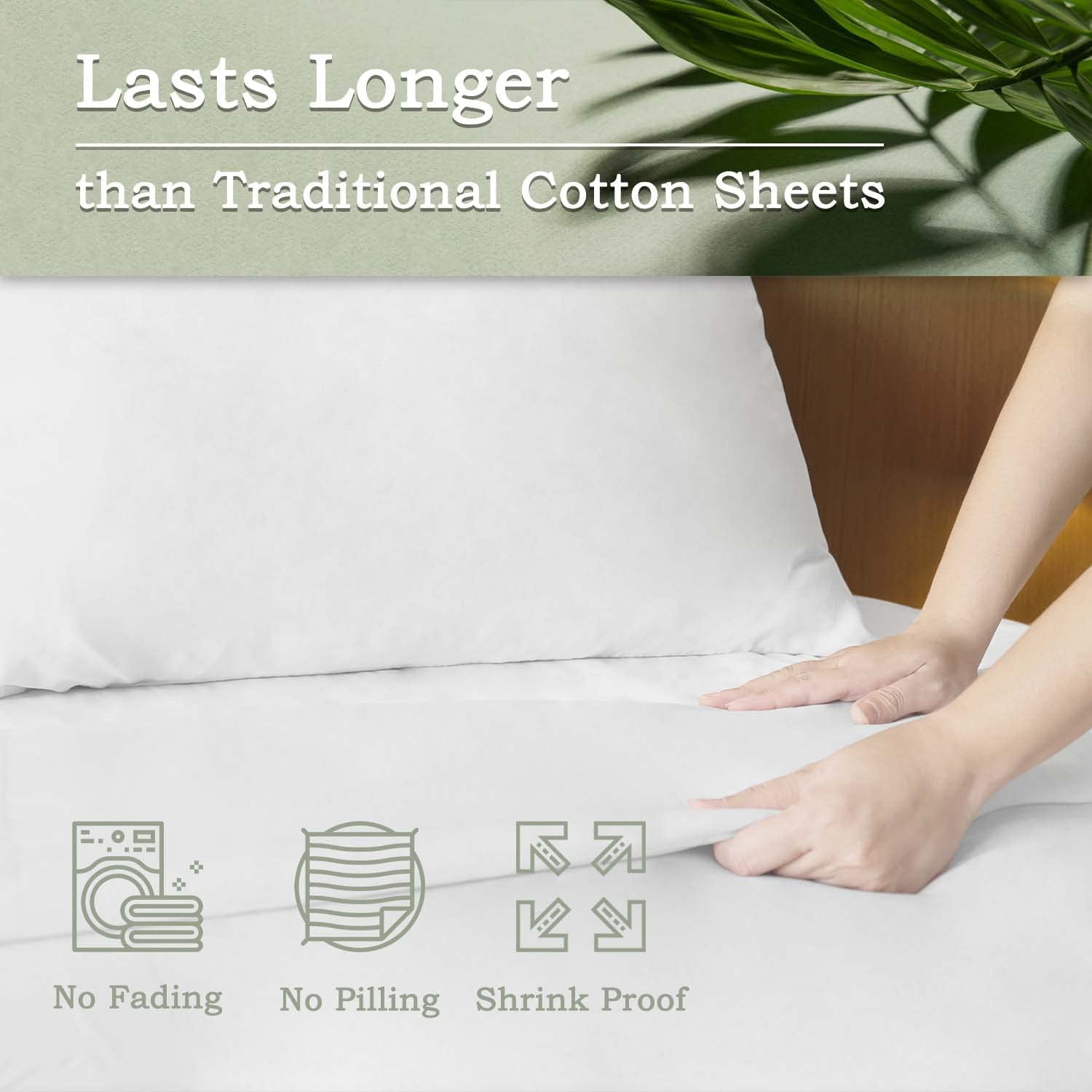 4-Piece Rayon from Bamboo Sheet Set Deep Pocket Soft & Comfortable