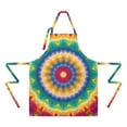 thumbnail image 2 of Rainbow Tie Dye Mandala Pattern Apron-Garden Aprons for Women with Pockets-Cotton Linen Waterproof Kitchen Cooking Gardening Aprons Adjustable for Kitchen,Cooking,BBQ and Salon 33x27 Inch, 2 of 7