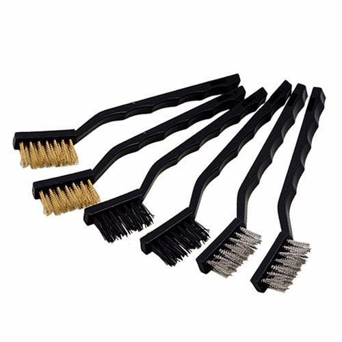 Juego de mini cepillo de alambre PIX-LINK Nylon Latón Acero Inoxidable 6 Piezas