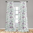 thumbnail image 4 of Ambesonne Spring Floral Curtains, Cherry Blossom Tulips, Pair of 28"x95", Mauve Laurel Green, 4 of 5
