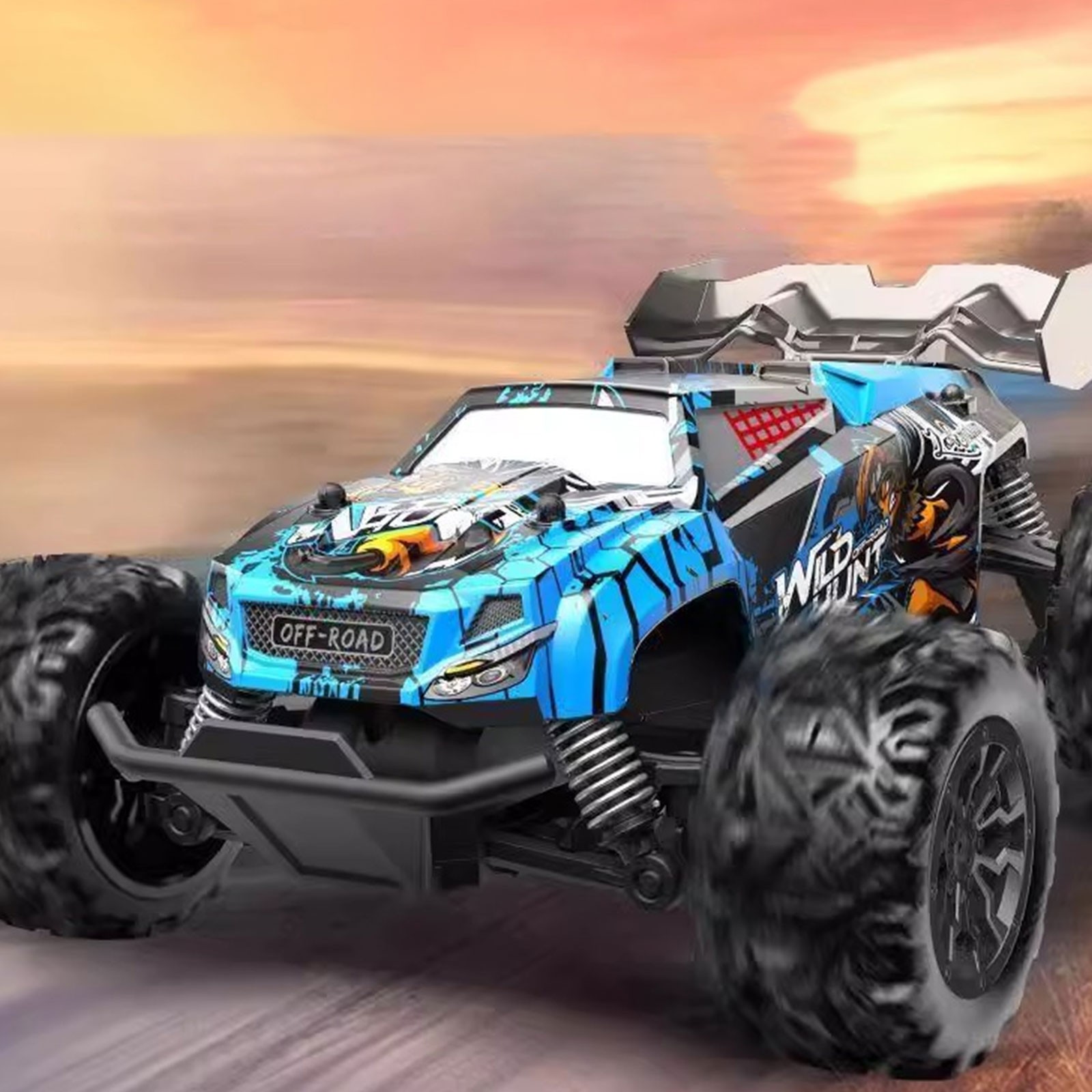 LGHDIWN 1:18 Scale All Terrain RC Cars, 40 KPH High Speed 4WD Electric Vehicle with 2.4 GHz Remote Control, 4X4 Waterproof Off-Road Truck with Two Rechargeable Batteries