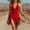 Red, variant on Fringe Dress Women Western Button V-Neck Sleeveless Casual Vintage Tassel Fringe Short Mini Summer Dresses Red
