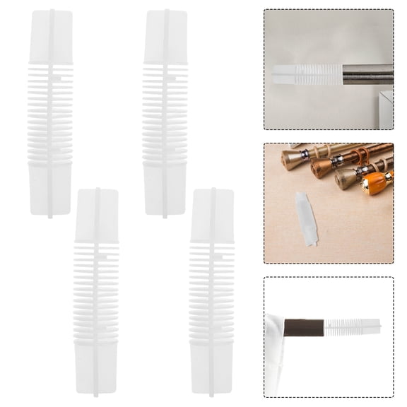 Masteelf 8pcs Plastic Curtain Rod Corner Elbow Connector Adjustable 360° Hinged Curtain Rod Connector For 26-28mm Rods Decor