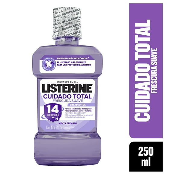 Enjuague bucal Listerine Cuidado Total Zero menta fresca 250 ml