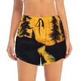 thumbnail image 2 of Yiaed Sunset River Pine Trees Print Women's Running Shorts with Liner 3 Zipper Pockets Elastic Workout Athletic Gym Yoga Shorts-Large, 2 of 7