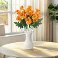 thumbnail image 3 of HUISZJ 5 Bundles Artificial Mums Fake Daisy Flowers For Home Wedding Decor Festival Supplies （Orange）, 3 of 10