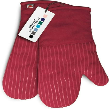 

NEWCE RED HOUSE Oven Mitts with the Heat Resistance of Silicone and Flexibility of Cotton Recycled Cotton Infill Terrycloth Lining 480 F Heat Resistant Pair