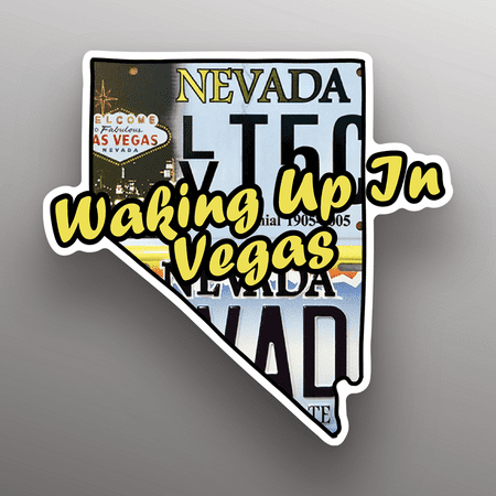 

Waking Up In Vegas Nevada State Shape Great Gift Idea Single 5 Inch Magnet Made in The USA Car Auto Tool Box Refrigerator Magnet S11853