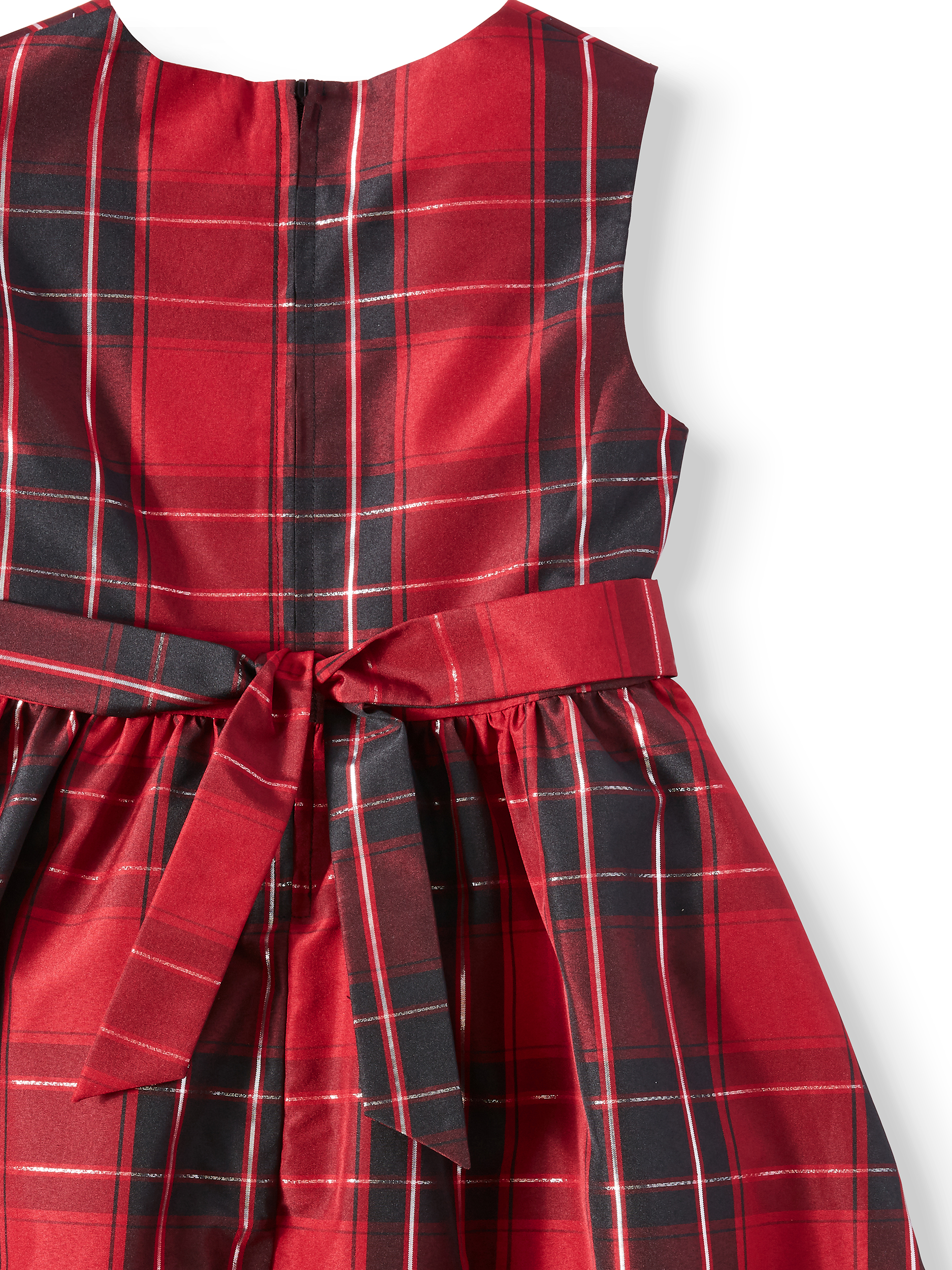 Girls' Plaid Taffeta Holiday Dress With Velvet Shrug, 2-Piece Set