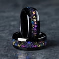 thumbnail image 2 of 1 piece of fashionable nebula pattern black tungsten steel ring, exclusive to men, unique engagement ring,black,10, 2 of 9
