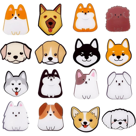 Ornaland 16 Pieces Acrylic Dog Brooch Pins Set Cute Cartoon Puppy Badges Label Pins Cute Cartoon Animal Badges Pins Creative Backpack Pins Jewelry for Jackets Clothes Hats Decorations