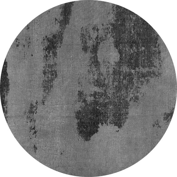 Ahgly Company Indoor Round Abstract Gray Modern Area Rugs, 8' Round