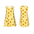 thumbnail image 7 of Balery Yellow White Striped Sunflower Pattern Women’s Summer Dresses – Loose Sleeveless Sundress, Casual and Comfortable Beach Dress for Hot Days, 7 of 7