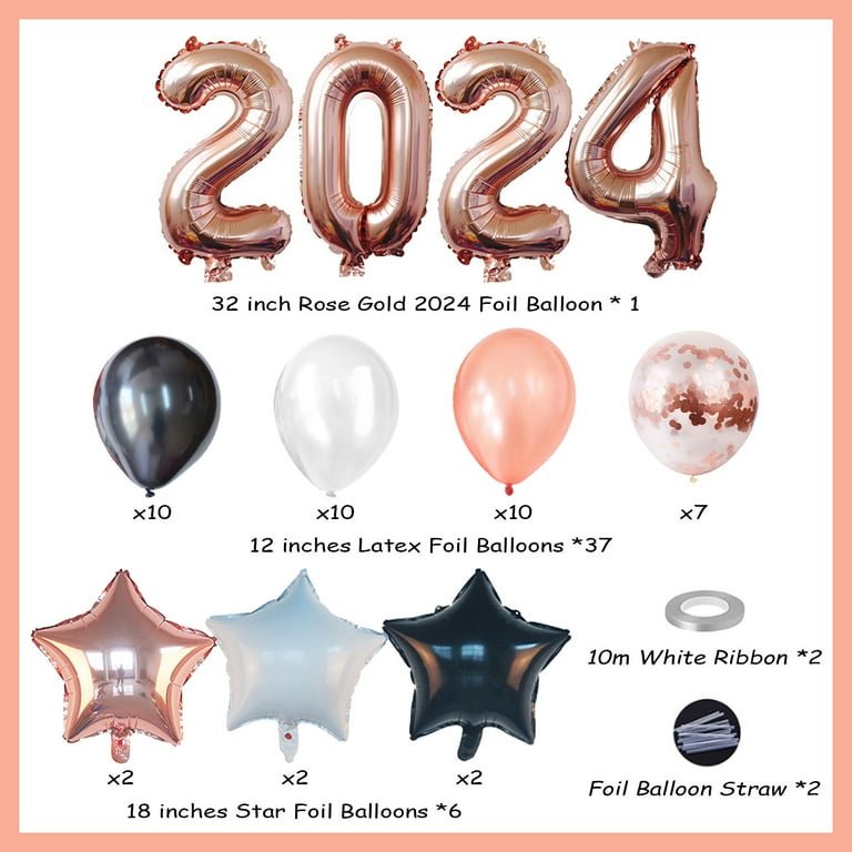 Graduation Decorations 2024, Graduation Party Supplies 2024 Balloon Set,  NYE Decorations 2024, Graduation Decor, 2024 Graduation Balloons 