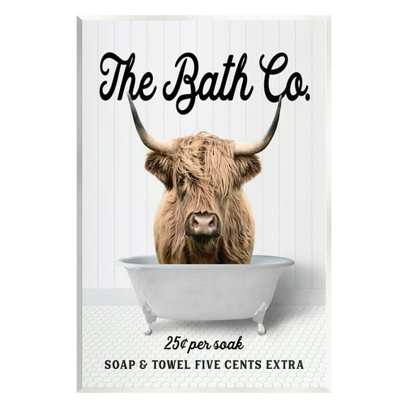 Stupell Industries Vintage Bath Ad Cattle Animals & Insects Painting Unframed Art Print Wall Art, 10 x 15