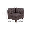thumbnail image 5 of Contemporary Leatherette Corner Wedge with Tufted Back, Dark Brown- Saltoro Sherpi, 5 of 5