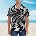 thumbnail image 4 of Lsque 3D Vortex Illusion pattern Hawaiian Shirt for Men, Unisex Summer Beach Casual Short Sleeve Button Down Shirts-XX-Large, 4 of 9