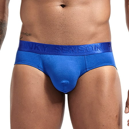 

Gubotare Brief For Men Underwear Men s Underwear Bamboo Rayon Comfortable Breathable Dual Pouch Briefs Blue XL
