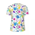 thumbnail image 4 of T Shirt For Men Memphis Style T-Shirt Couple Geometric Shape Vintage Gym Quick-drying Summer Fashion, 4 of 7