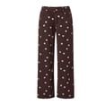 thumbnail image 5 of Sorvello Women's Polka Dot Pattern Barrel Jeans Casual Wide Leg Mid Rise Denim Pants Y2K Cute Jeans Wine XL, 5 of 6