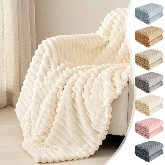 Oefntac Throw Blanket Throw Blanket for Couch,Soft and Thick Double Layer Raschel Blanket,Soft Sofa Chair Bed Gift Blankets for Women and Men