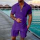 thumbnail image 1 of WILLBEST Traje Corto para Hombre, Dos Trajes para Hombre, Camisa y Pantalones Cortos de Color Liso con Cremallera En La Parte Superior., 1 of 4