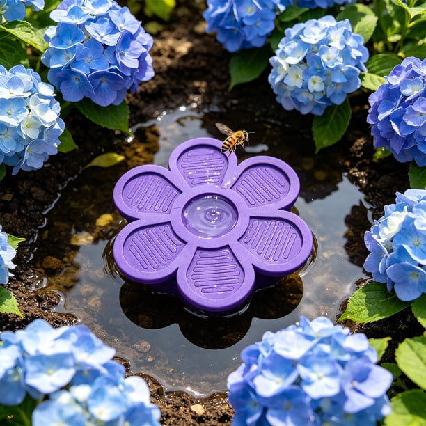Bebedero flotante floral para abejas e insectos | Bebedero ligero para jardín, huerto y exteriores | Estación de hidratación segura para cuencos y cubos de agua