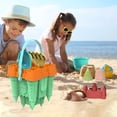 thumbnail image 4 of 1 Set Kid Beach Toy Food Grade Smooth Edge Exquisite Shape Bright Color Wide Application Relieve Stress Realistic Sand Beach Toy Castle Mold with Shovel Set for Kid, 4 of 10