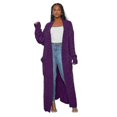 thumbnail image 1 of Women's Loose Knit Cardigan Lazy Pocket Long Twisted Sweater Jacket, 1 of 5