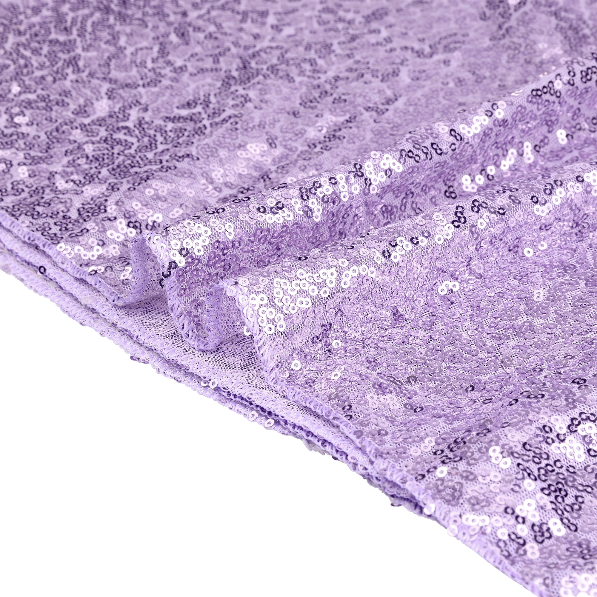 Unique Bargains Sequin Table Covers for Dining Room Parties or Dances Tablecloths Light Purple 47"x83"