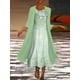 thumbnail image 5 of Plus Size Outfits Set, Women's Plus Floral Print Round Neck Tank Dress & Long Sleeve Coat Outfits Two Piece Set, 5 of 5
