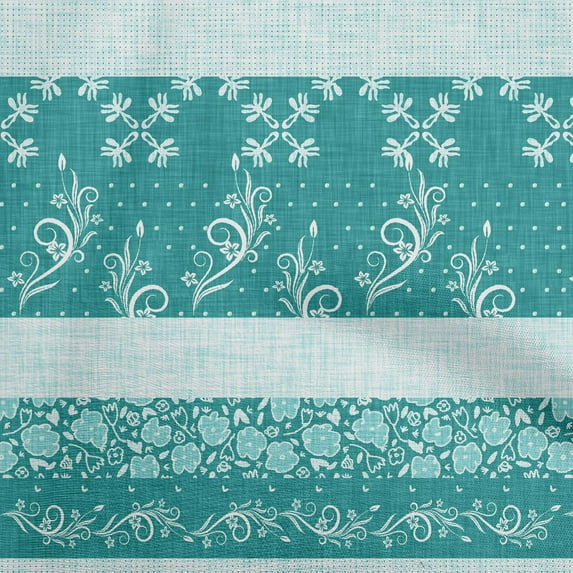oneOone Viscose Jersey Dark Teal Green Fabric Asian Block Sewing Fabric By The Yard Printed Diy Clothing Sewing Supplies 60 Inch Wide