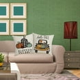 thumbnail image 4 of Thanksgiving Throw Pillow Covers for Thanksgiving Decor Farmhouse Buffalo Check Plaid Pumpkin Outdoor Pillows for Thanksgiving day Home Decor 18x18 in, Set of 4, 4 of 6