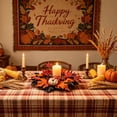 thumbnail image 6 of Assorted Fall Artificial Pumpkin Maple Leaf Candle Ring, Mini Rustic Harvest Candle Wreath, 3 Styles Tabletop Small Wreath, Decorative Candle Ring for Thanksgiving Halloween Table Mantel Decor, 6 of 6